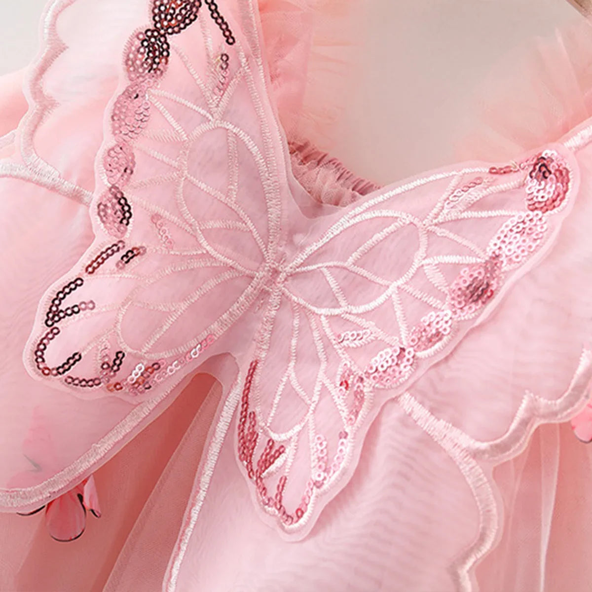 Vestido Sofia – Vestido Princesa com Alças de Borboleta e Tule