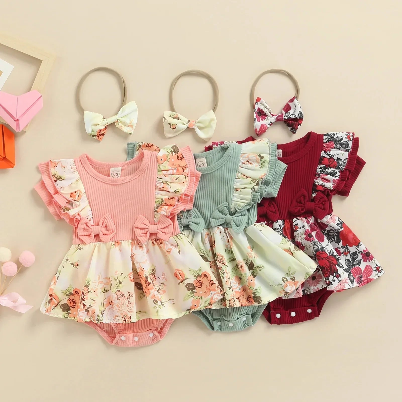 Conjunto Bebê Vestido Body + Faixa – Florença