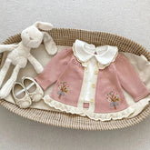 Casaco Infantil Cardigan Tricot Bouquet Floral Lenogue