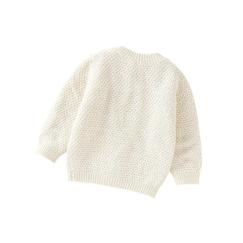 Casaco Infantil Cardigan Tricot Éclair Bege Lenogue
