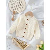 Casaco Infantil Cardigan Tricot Éclair Bege Lenogue