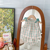 Conjunto Infantil Feminino Verão Xadrez Lenogue
