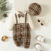 Conjunto Infantil Masculino Lapela Suspensórios Chapéu Lenogue