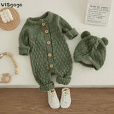 Macacão Infantil com Touca Tricot Baby Lenogue