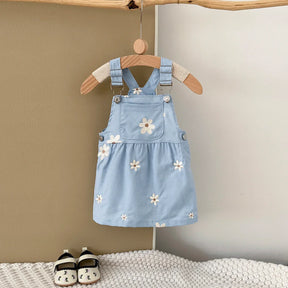 Vestido Infantil com Alças e Bordado Floral – Poppy