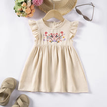 Vestido Infantil Bebê Algodão e Linho