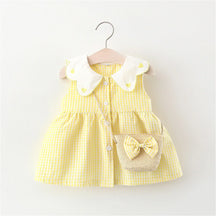 Vestido Infantil Xadrez com Mochilinha – Olivia