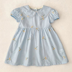 Vestido Princesa Infantil com Flores Bordadas
