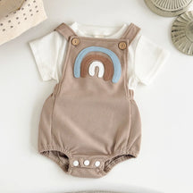Conjunto Bebê Verão Jardineira com Camiseta 2 Peças