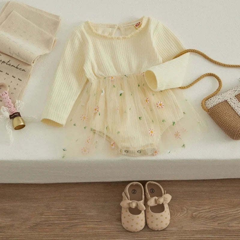 Body Infantil Estampa Margarida Amarelo Lenogue