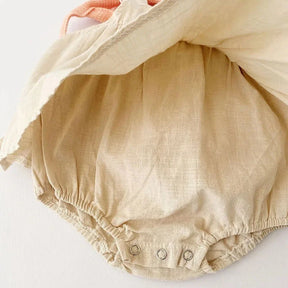 Body Infantil Madalena Branco e Bege Lenogue