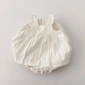 Body Infantil Madalena Branco e Bege Lenogue