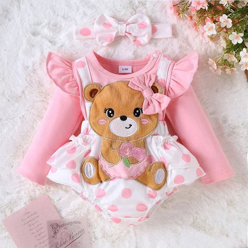 Body Infantil Manga Longa Estampa Ursinho Lenogue