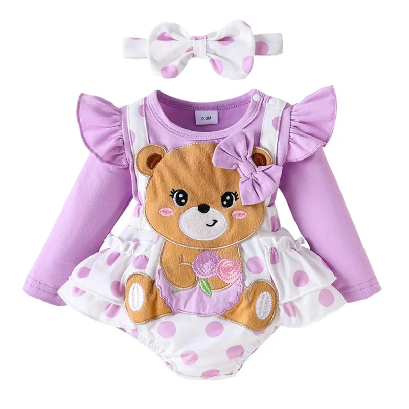 Body Infantil Manga Longa Estampa Ursinho Lenogue