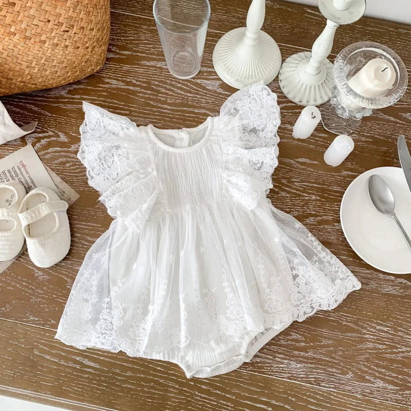 Body Infantil Renda Madeleine Branco Lenogue