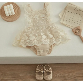 Body Infantil Saia Little Angel Caqui Lenogue