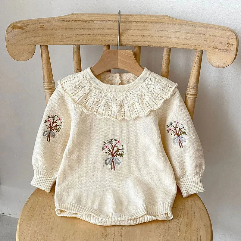 Body Infantil Tricotado Aurora Bege Lenogue