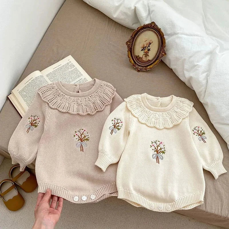 Body Infantil Tricotado Aurora Bege Lenogue