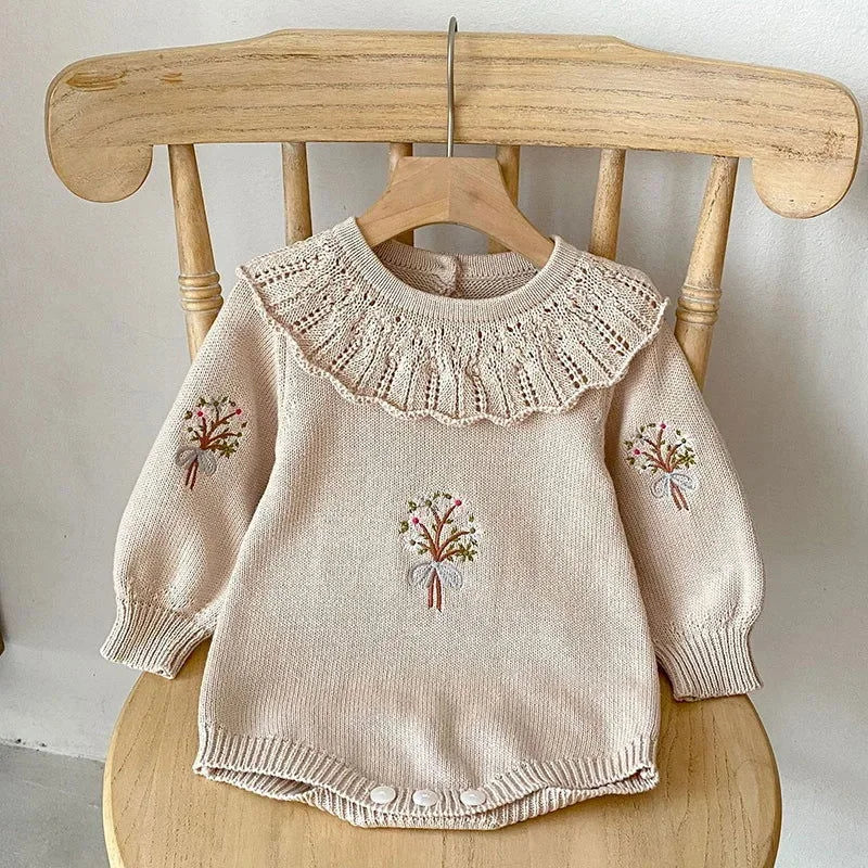 Body Infantil Tricotado Aurora Bege Lenogue
