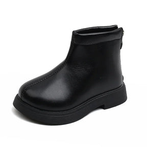 Bota Infantil de Couro Cano Curto Forrada Inverno Lenogue