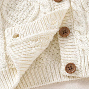 Casaco Infantil Cardigan Tricot Éclair Bege Lenogue
