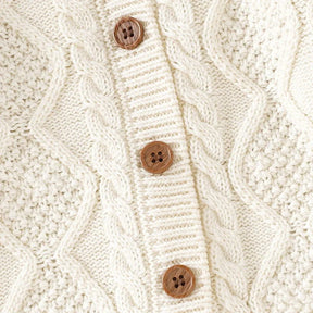 Casaco Infantil Cardigan Tricot Éclair Bege Lenogue