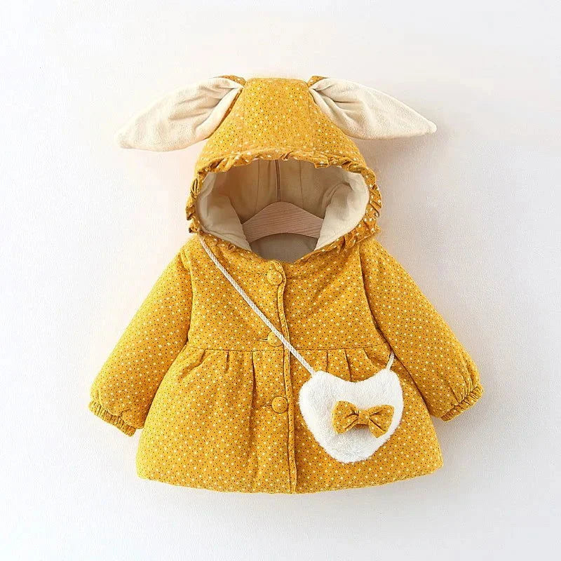 Casaco Infantil com Capuz Orelhas Coelhinho Lenogue