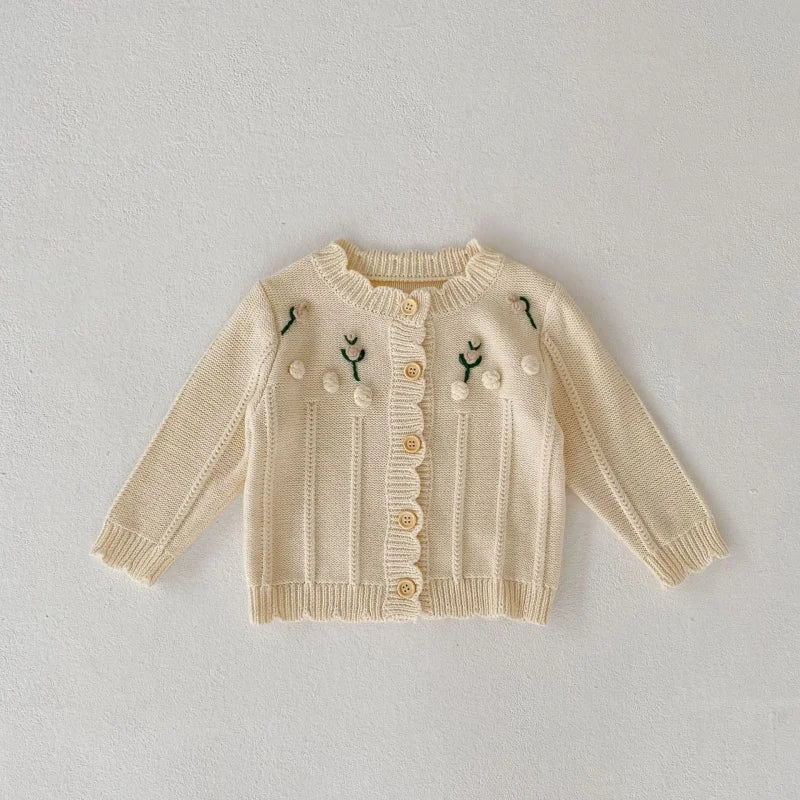 Casaco Infantil de Tricot Bege Lenogue