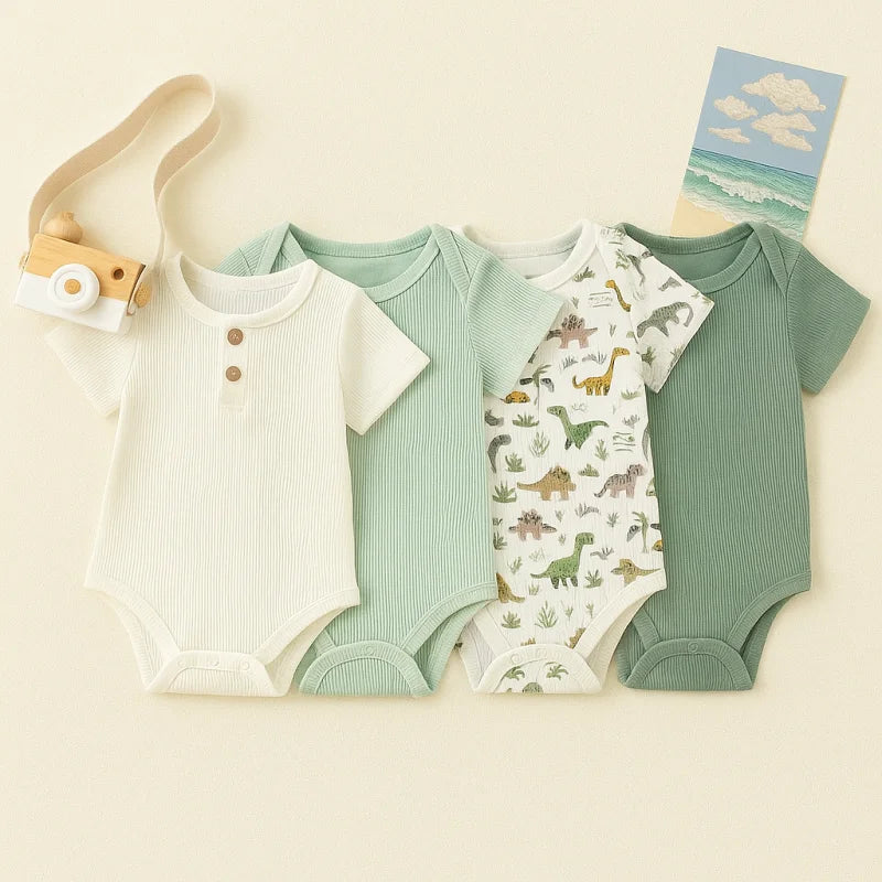 Conjunto Infantil 4 Peças Body Algodão Lenogue