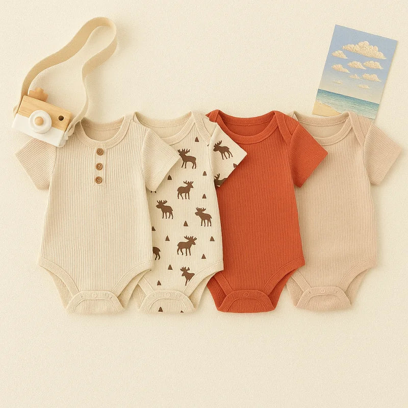 Conjunto Infantil 4 Peças Body Algodão Lenogue