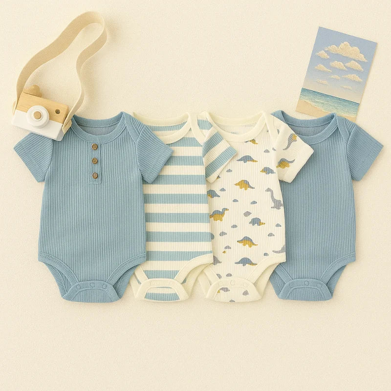 Conjunto Infantil 4 Peças Body Algodão Lenogue