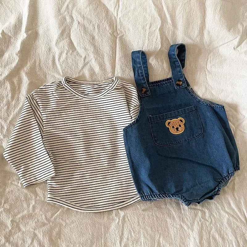 Conjunto Infantil Bear Romper e TShirt Lenogue
