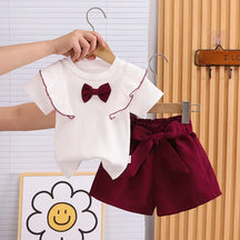 Conjunto Infantil Blusa Laço com Shorts Modelo Borboleta Lenogue