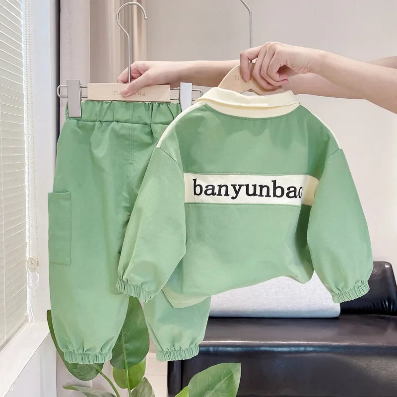 Conjunto Infantil Camisa Listrada com Estampa e Calça Casual Lenogue