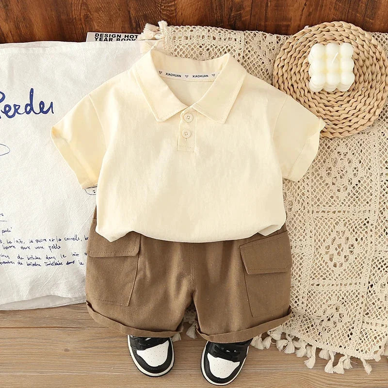 Conjunto Infantil Camisa Polo Manga Curta com Shorts Lenogue