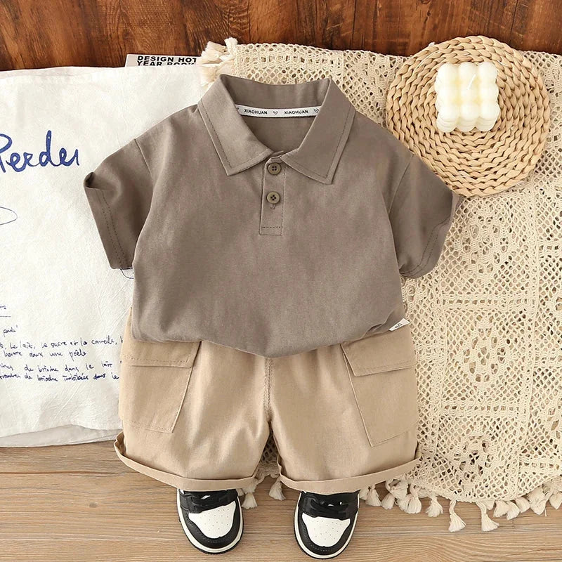 Conjunto Infantil Camisa Polo Manga Curta com Shorts Lenogue