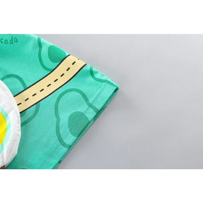 Conjunto Infantil Camiseta com Bolsa e Shorts Modelo Cartoon Lenogue