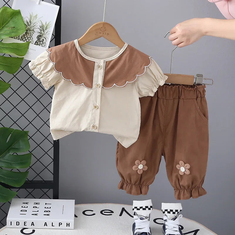 Conjunto Infantil Camiseta Manga Curta com Shorts Patchwork Lenogue
