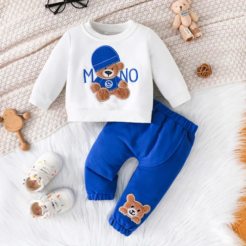 Conjunto Infantil Camiseta Manga Longa com Calça Modelo Urso Lenogue