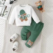 Conjunto Infantil Camiseta Manga Longa com Calça Modelo Urso Lenogue