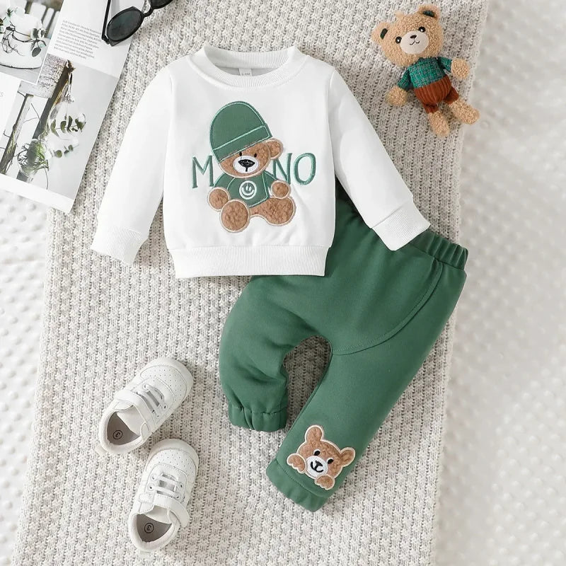 Conjunto Infantil Camiseta Manga Longa com Calça Modelo Urso Lenogue