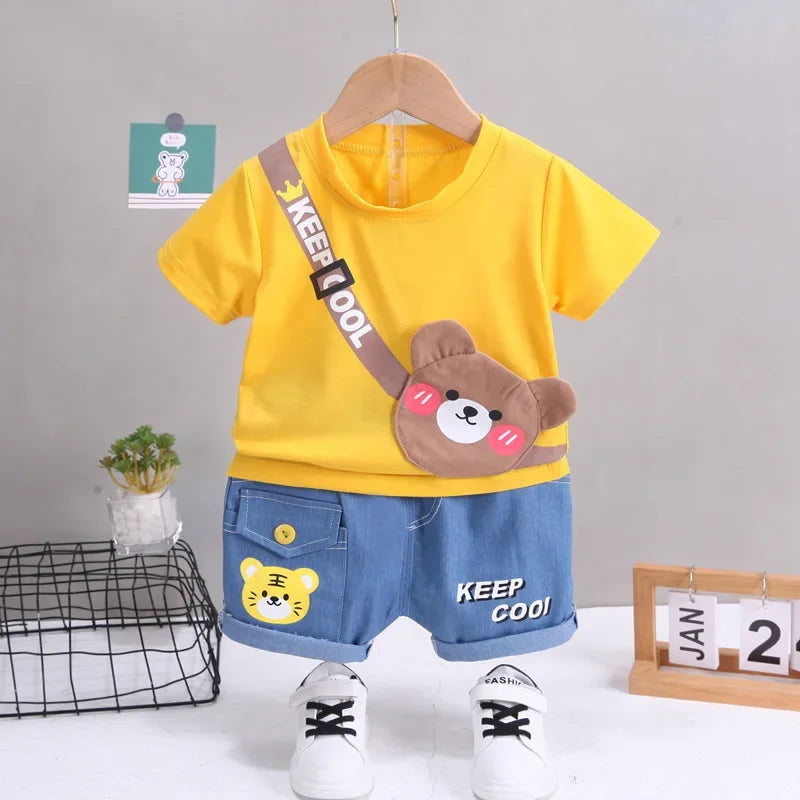 Conjunto Infantil Esportivo de Urso Cartoon Lenogue