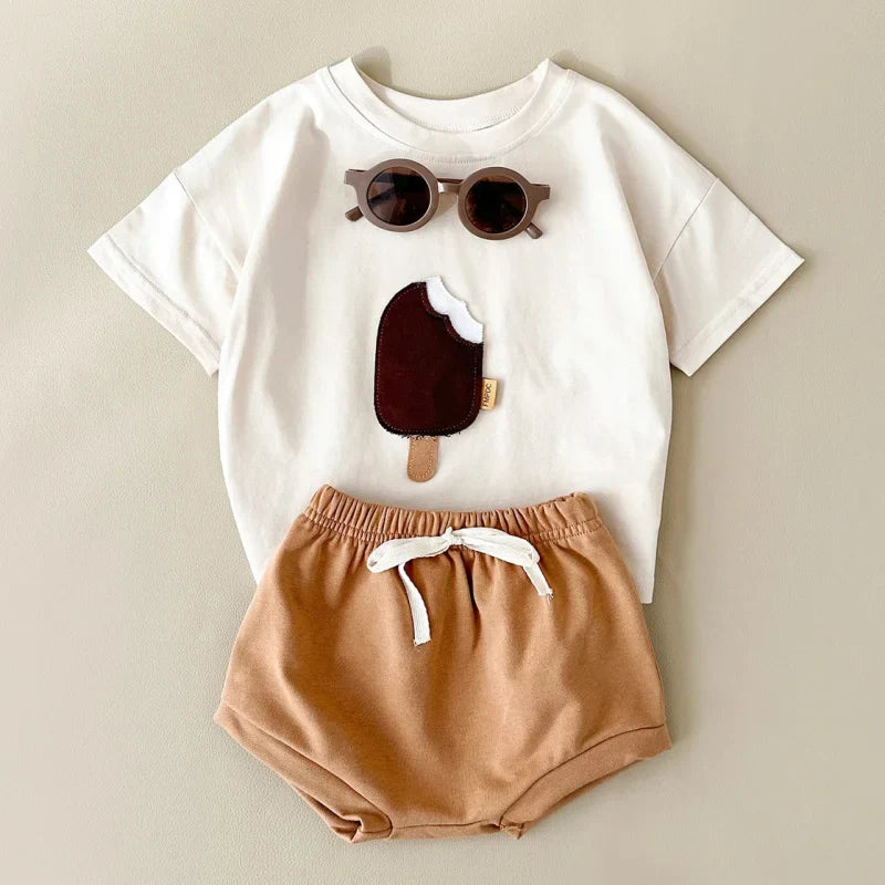 Conjunto Infantil Estampa Sorvete Colorido Lenogue
