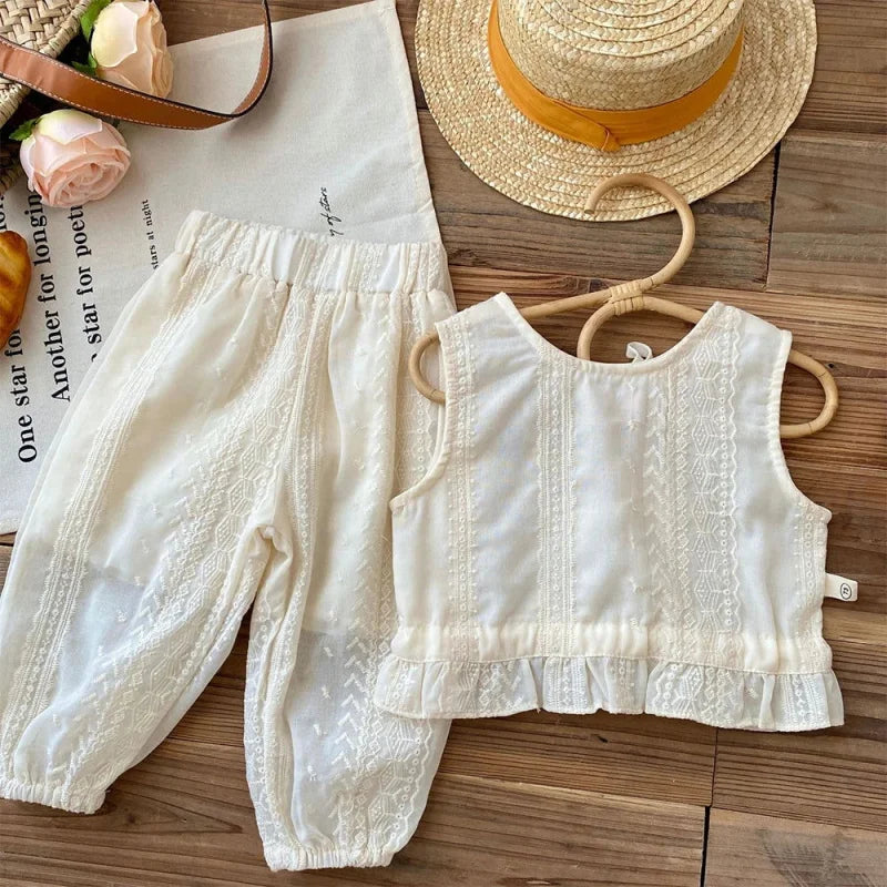 Conjunto Infantil Feminino Olivia Blusa e Calça Lenogue