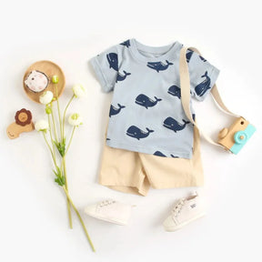 Conjunto Infantil Masculino Joaquim Tshirt Azul Lenogue