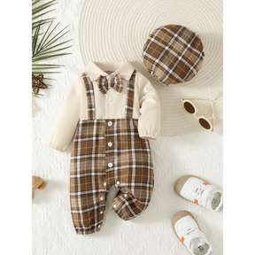 Conjunto Infantil Masculino Lapela Suspensórios Chapéu Lenogue