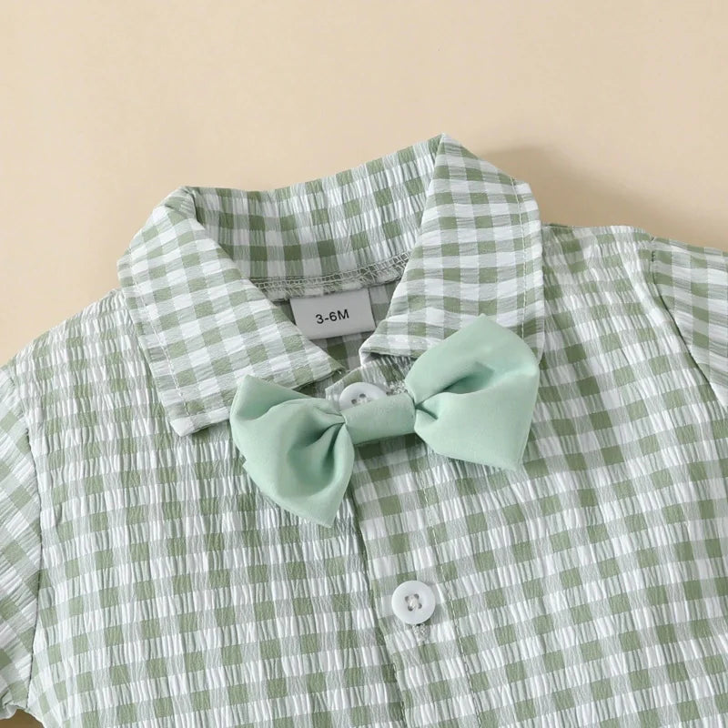 Conjunto Infantil Masculino Verde com Suspensório Lenogue