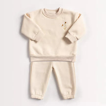 Conjunto Infantil Moletom Bordado de Flores Lenogue
