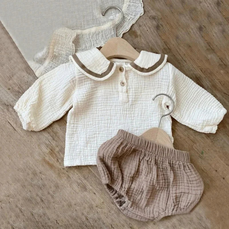 Conjunto Infantil Navy Blommer e Blusa Lenogue