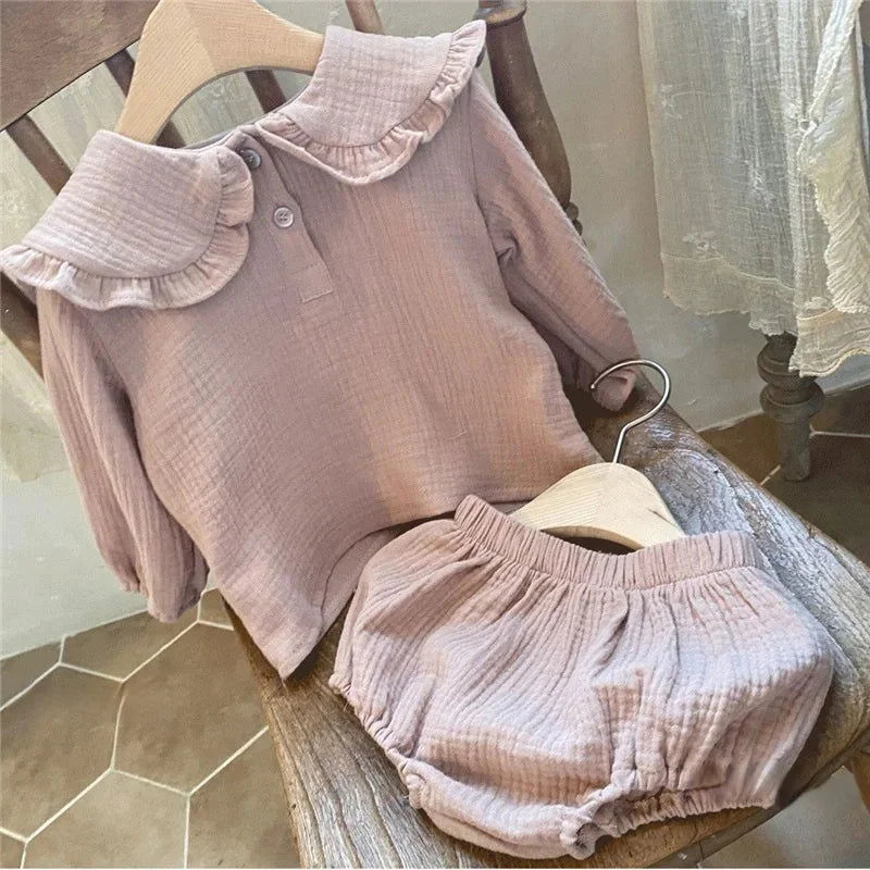 Conjunto Infantil Navy Blommer e Blusa Lenogue